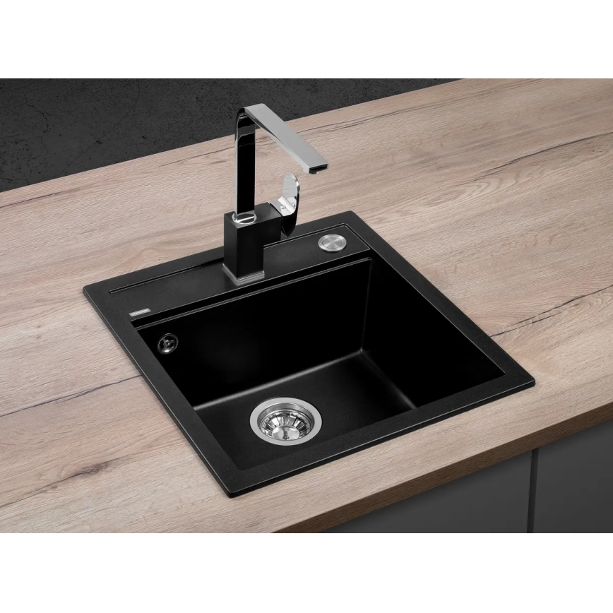 Concept DG00C50BC - Virtuvinė kriauklė CUBIS 49x51 cm granitas/juoda