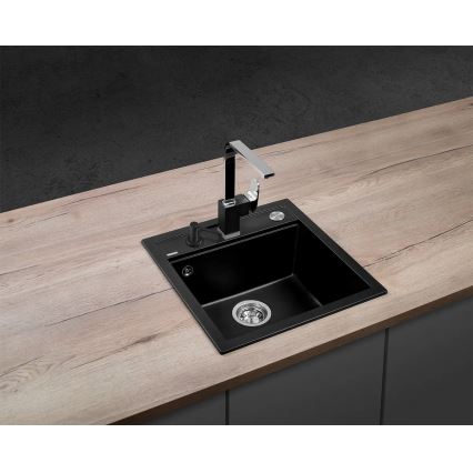 Concept DG00C50BC - Virtuvinė kriauklė CUBIS 49x51 cm granitas/juoda