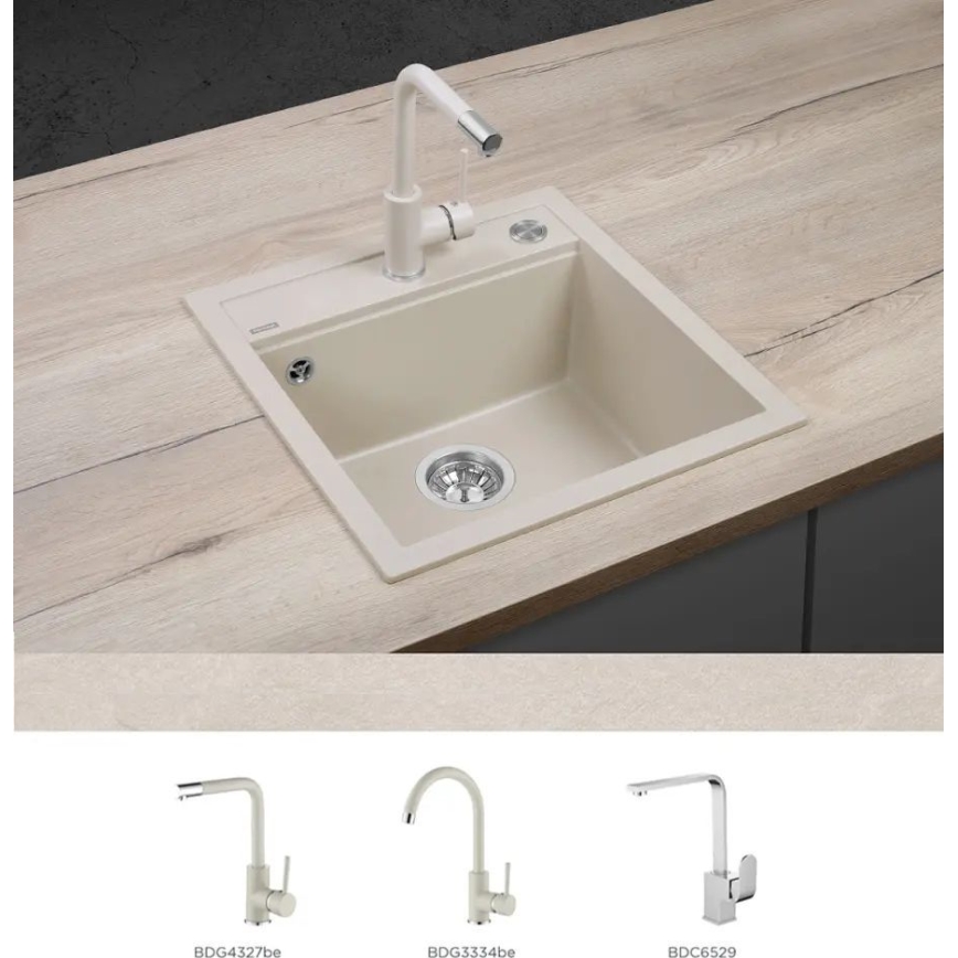 Concept DG00C50BE - Virtuvinė kriauklė CUBIS 49x51 cm granitas/smėlinė