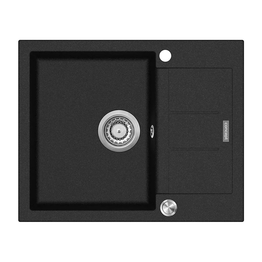 Concept DG05C45BC - Virtuvės kriauklė CUBIS 50x62 cm granitinė/juoda