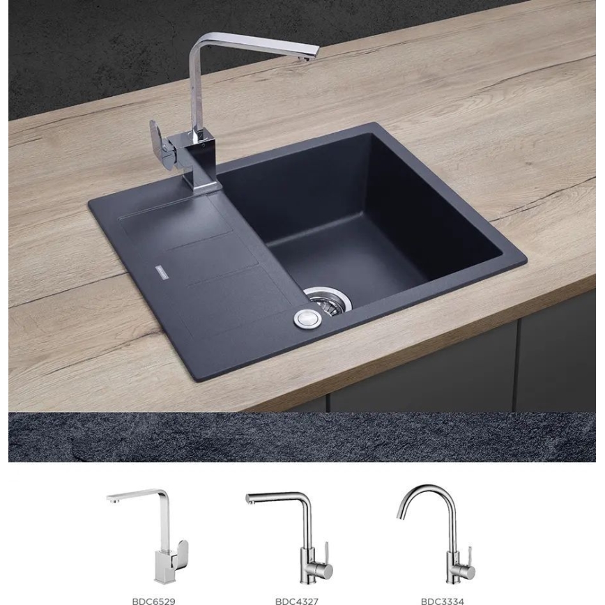 Concept DG05C45DG - Virtuvės kriauklė CUBIS 50x62 cm granitinė/tamsiai pilka