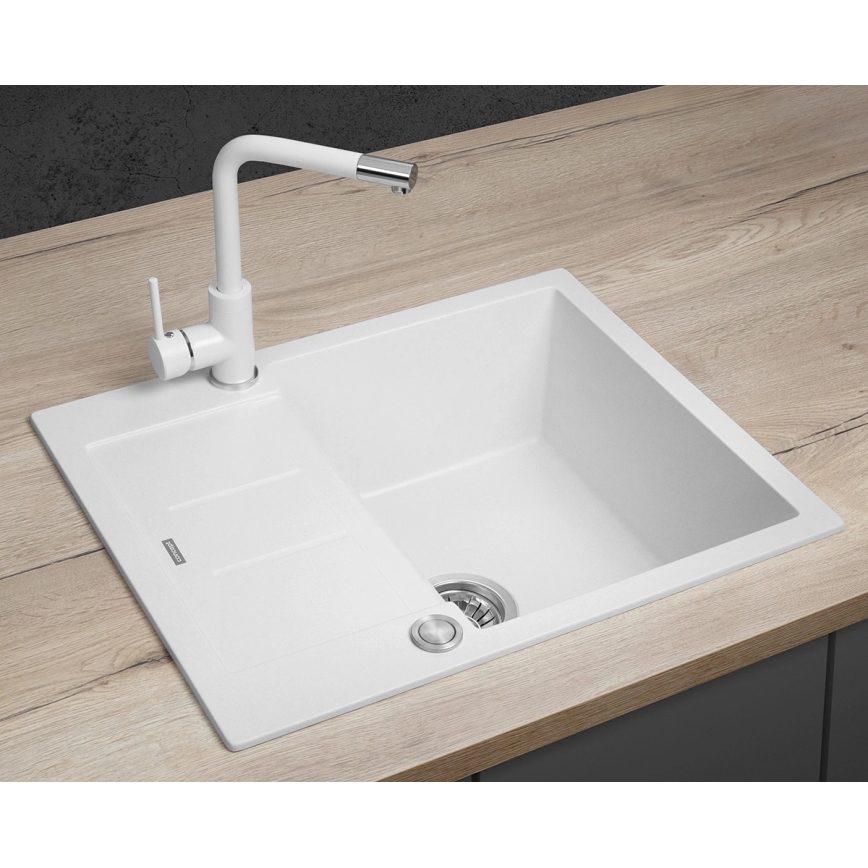 Concept DG05C45WH - Virtuvės kriauklė CUBIS 50x62 cm granitinė/balta