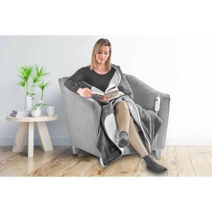 Concept DV7420 - Elektrinė šildoma antklodė 160W/230V 180x130 cm pilka/balta