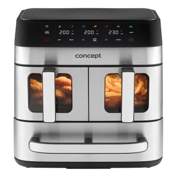 Concept FR9000 - Karšto oro gruzdintuvas PIZZA TRIO 18,5 l 2700W/230V nerūdijančio plieno/juoda