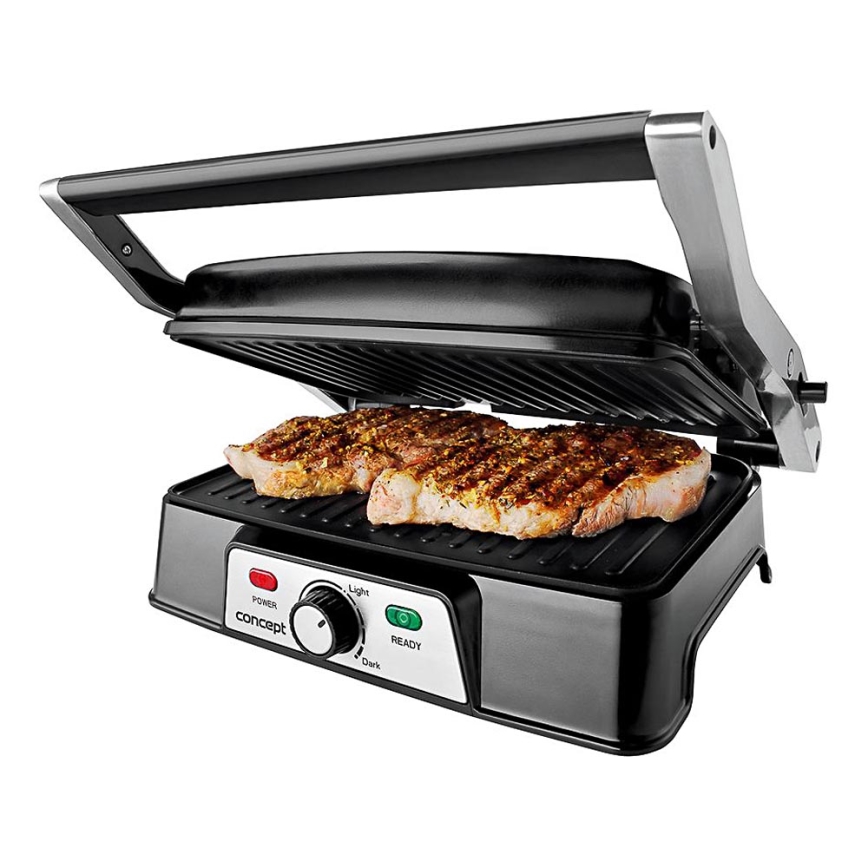 Concept ge2005 - Kontaktinis grilis 1500W/230V nerūdijantis/juoda