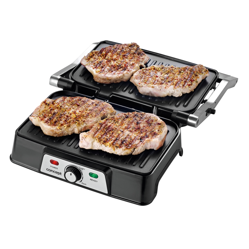 Concept ge2005 - Kontaktinis grilis 1500W/230V nerūdijantis/juoda