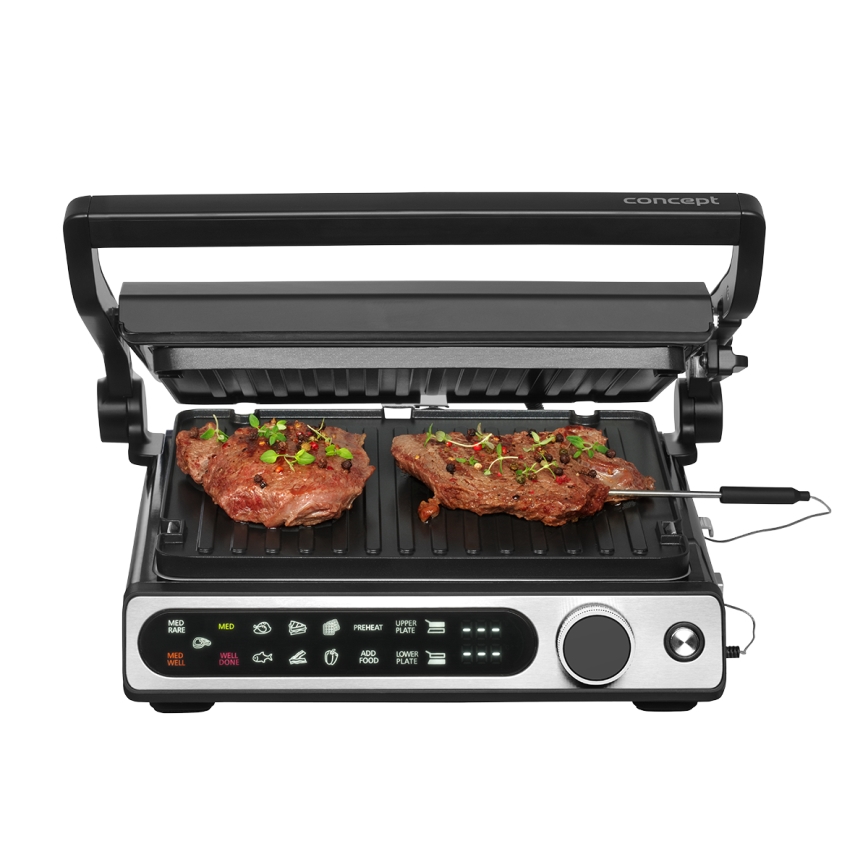 Concept ge3500 - Kontaktinis grilis su temperatūros zondu 2000W/230V juoda