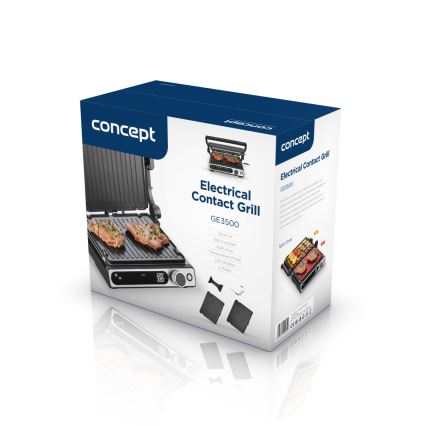 Concept ge3500 - Kontaktinis grilis su temperatūros zondu 2000W/230V juoda