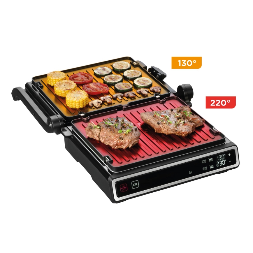 Concept ge3550 - Kontaktinis grilis su temperatūros zondu 2000W/230V juoda