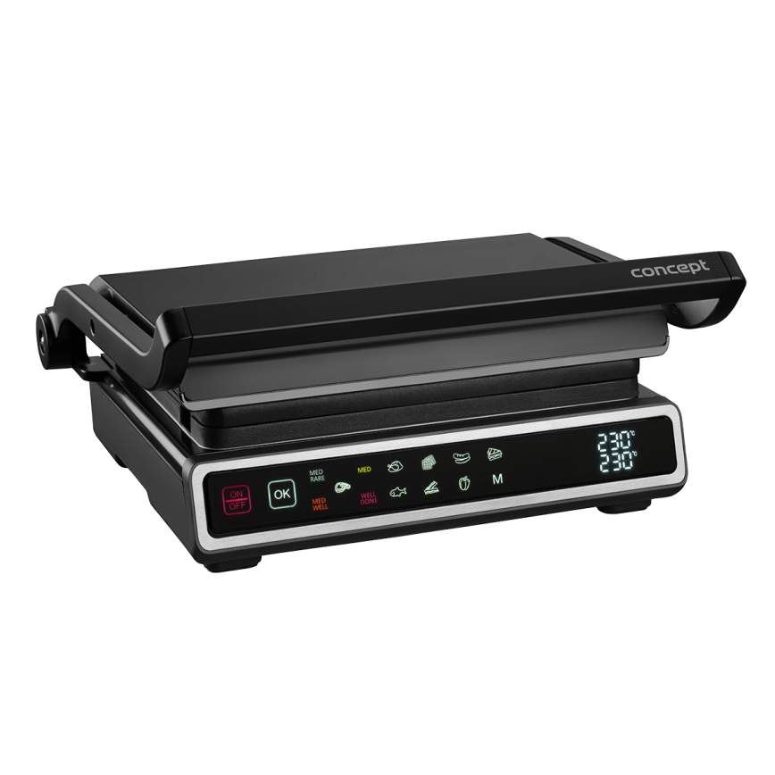 Concept ge3550 - Kontaktinis grilis su temperatūros zondu 2000W/230V juoda