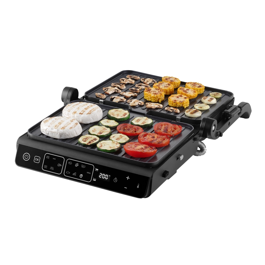Concept ge3600 - Kontaktinis grilis su temperatūros zondu GLASS 2000W/230V juoda