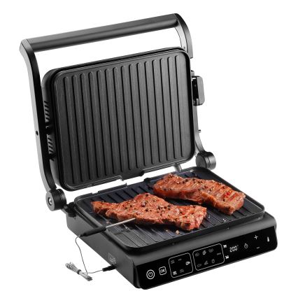 Concept ge3600 - Kontaktinis grilis su temperatūros zondu GLASS 2000W/230V juoda