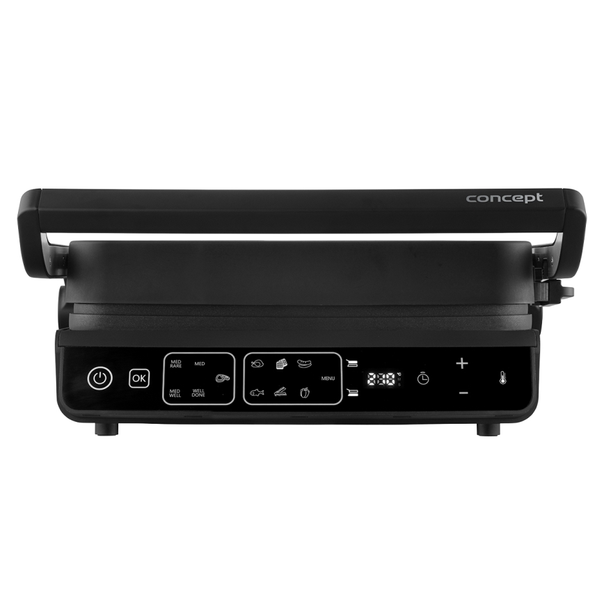 Concept ge3600 - Kontaktinis grilis su temperatūros zondu GLASS 2000W/230V juoda