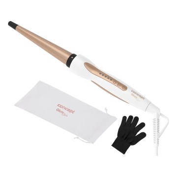 Concept KK2125 - Konusinė plaukų formavimo žnyplė GLAM STYLE 42W/230V balta/rožinio aukso