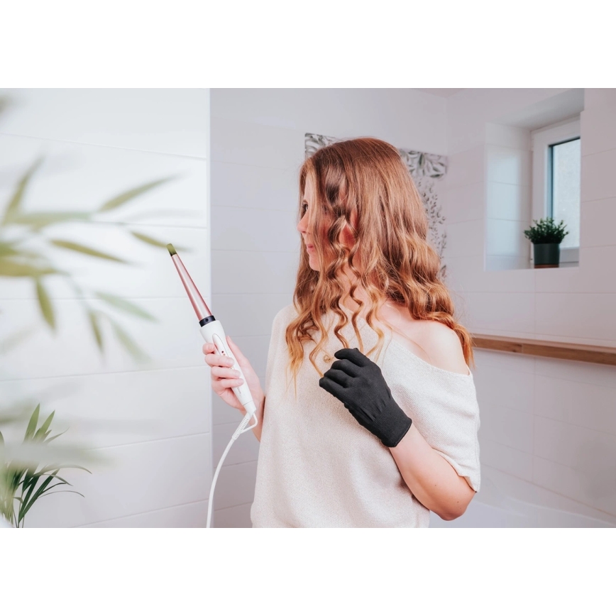 Concept KK2125 - Konusinė plaukų formavimo žnyplė GLAM STYLE 42W/230V balta/rožinio aukso