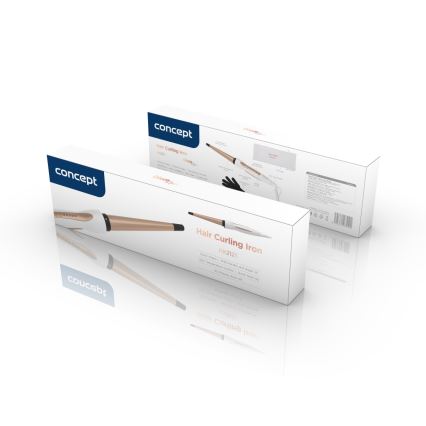 Concept KK2125 - Konusinė plaukų formavimo žnyplė GLAM STYLE 42W/230V balta/rožinio aukso