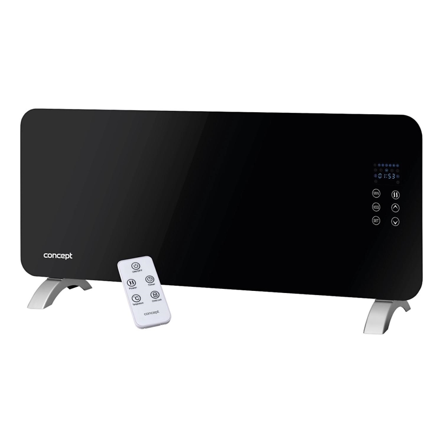 Concept KS4010 - Tiesioginis elektrinis šildytuvas/konvektorius 1000/2000W IP24 juodas + nuotolinis valdymas