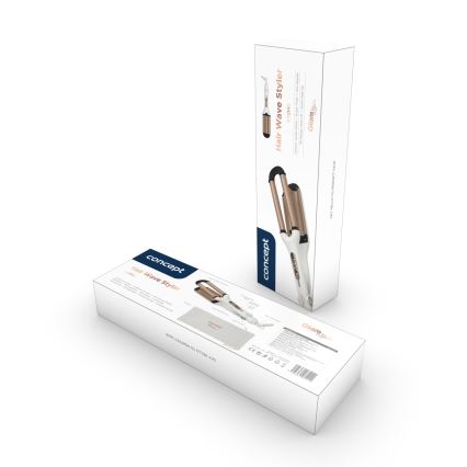 Concept KT2140 - Trijų barelių garbanojimo žnyplė GLAM STYLE 100W/230V balta/rožinio aukso