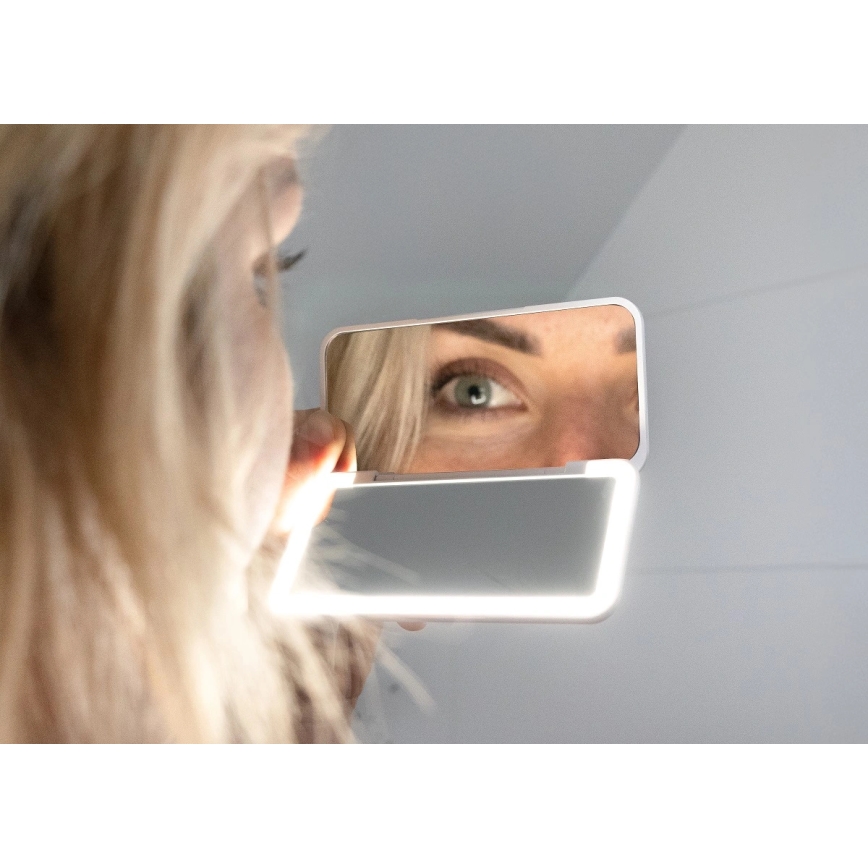 Concept KZ2010 - LED kišeninis kosmetinis veidrodėlis PERFECT SKIN LED/1,5W/5V 4500-5500K 300 mAh balta