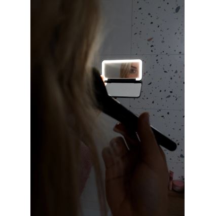 Concept KZ2020 - LED kišeninis kosmetinis veidrodėlis PERFECT SKIN LED/1,5W/5V 4500-5500K 300 mAh juodas