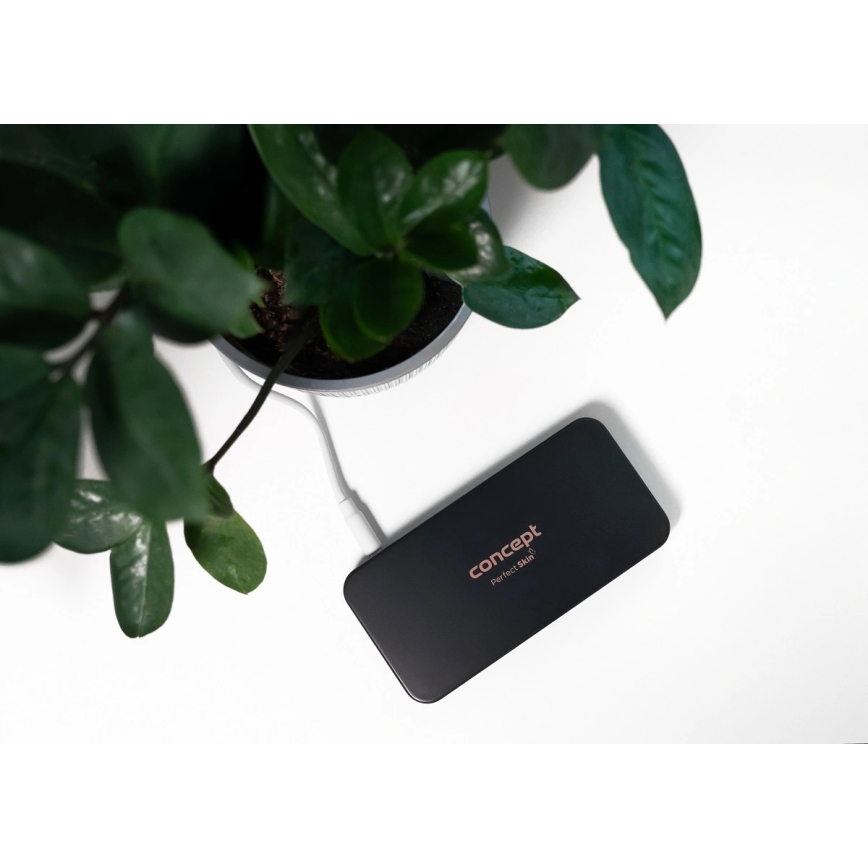 Concept KZ2020 - LED kišeninis kosmetinis veidrodėlis PERFECT SKIN LED/1,5W/5V 4500-5500K 300 mAh juodas