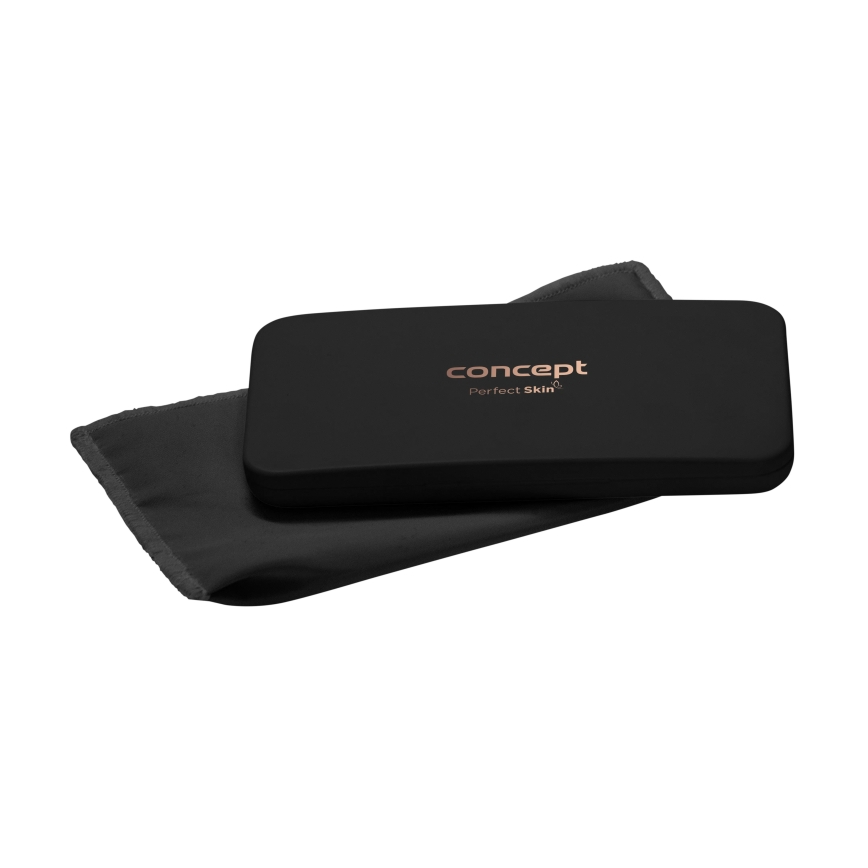 Concept KZ2020 - LED kišeninis kosmetinis veidrodėlis PERFECT SKIN LED/1,5W/5V 4500-5500K 300 mAh juodas