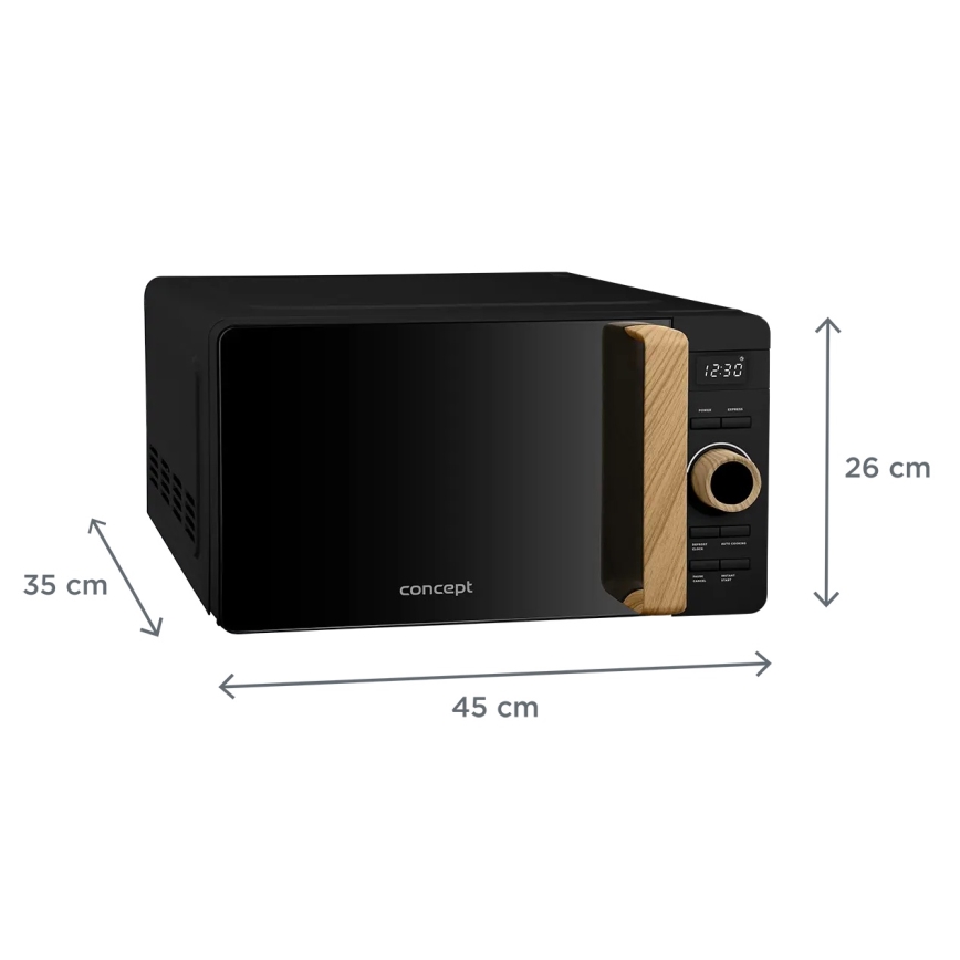 Concept MT3520bc - Mikrobangų krosnelė 800 W/230 V, talpa 20 l, juoda