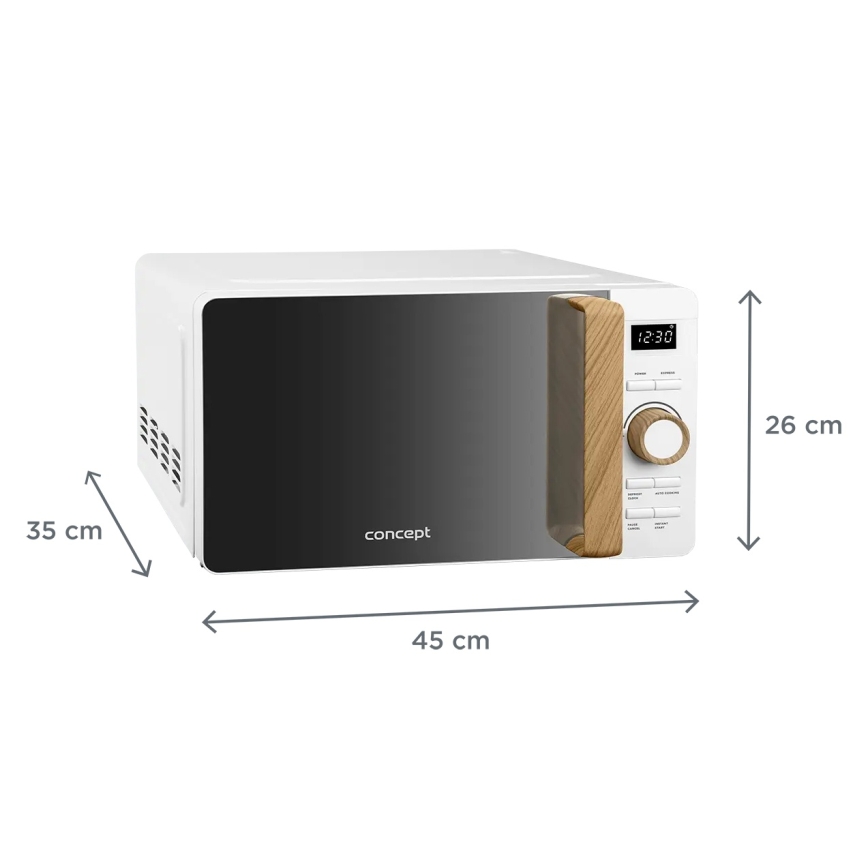 Concept MT4420wh - mikrobangų krosnelė 800 W/230 V, 20 l, balta