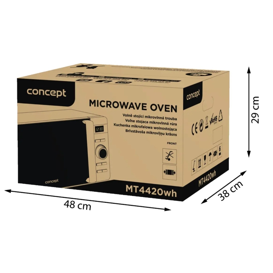 Concept MT4420wh - mikrobangų krosnelė 800 W/230 V, 20 l, balta
