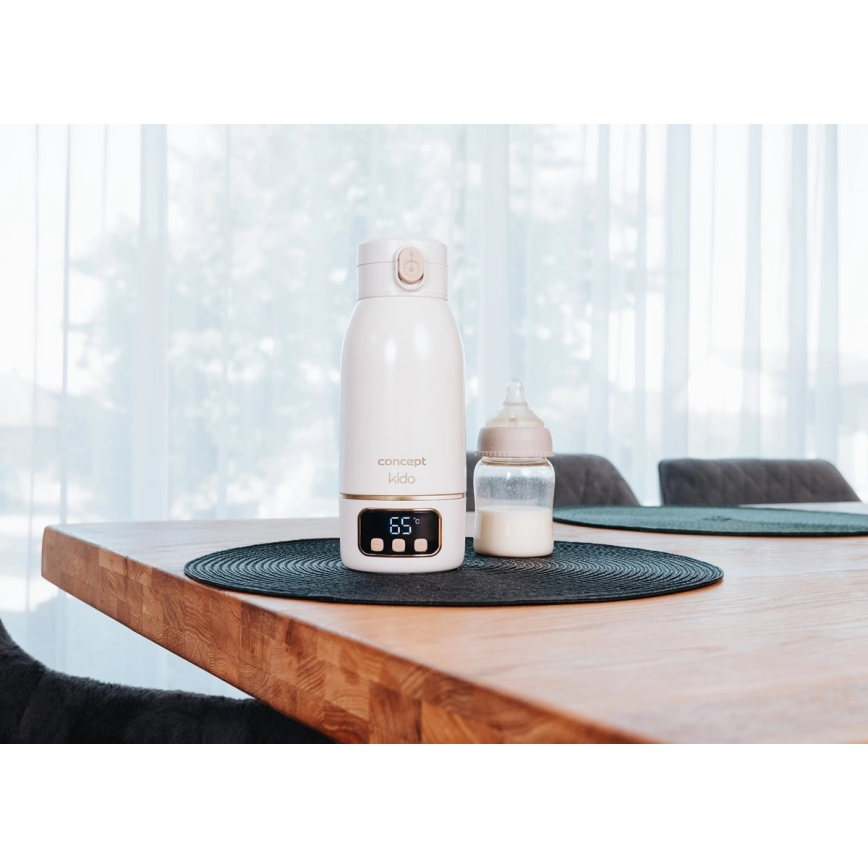 Concept OC4000 - Kelioninis vandens ir pieno šildytuvas KIDO 500 ml 36W/7,4V 5000 mAh smėlinė