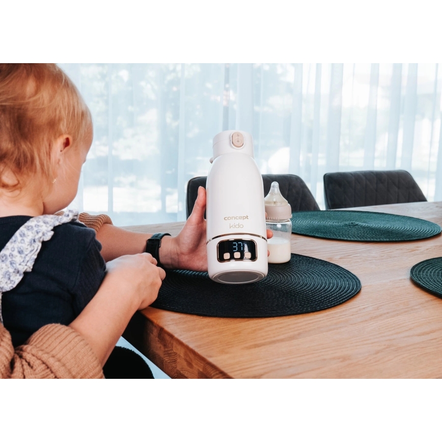 Concept OC4000 - Kelioninis vandens ir pieno šildytuvas KIDO 500 ml 36W/7,4V 5000 mAh smėlinė