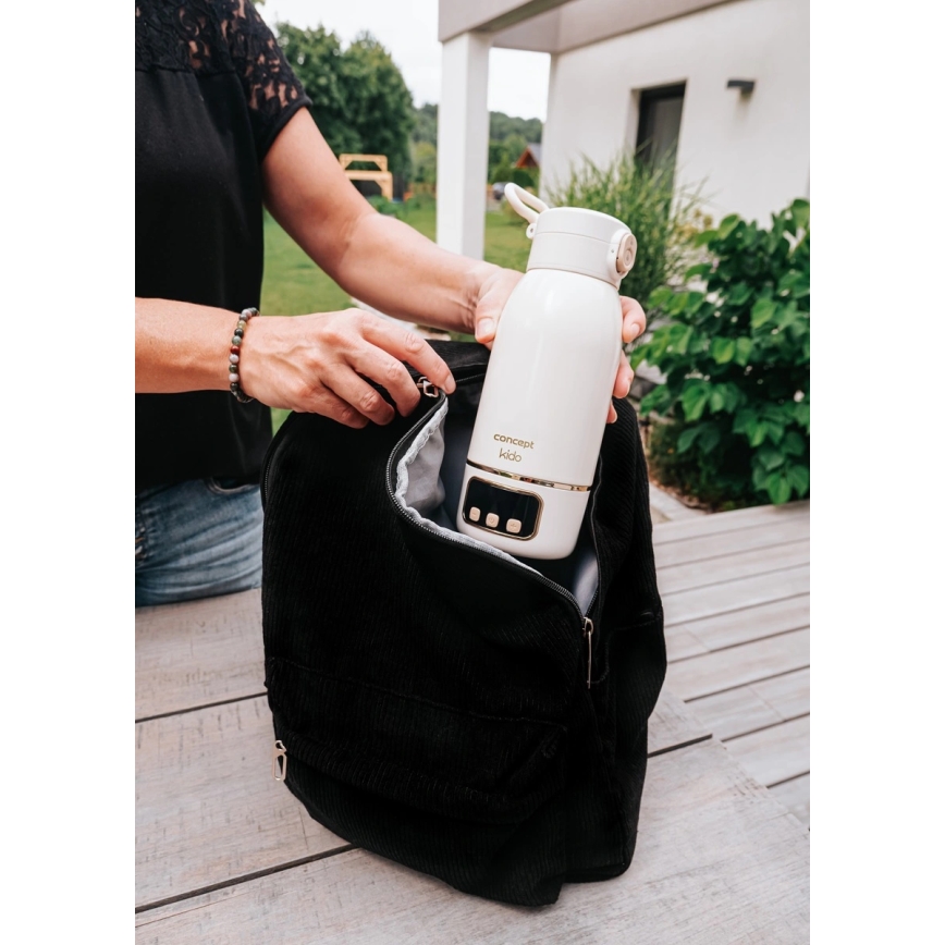 Concept OC4000 - Kelioninis vandens ir pieno šildytuvas KIDO 500 ml 36W/7,4V 5000 mAh smėlinė