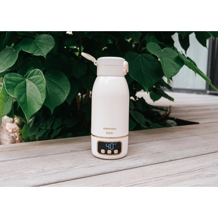 Concept OC4000 - Kelioninis vandens ir pieno šildytuvas KIDO 500 ml 36W/7,4V 5000 mAh smėlinė