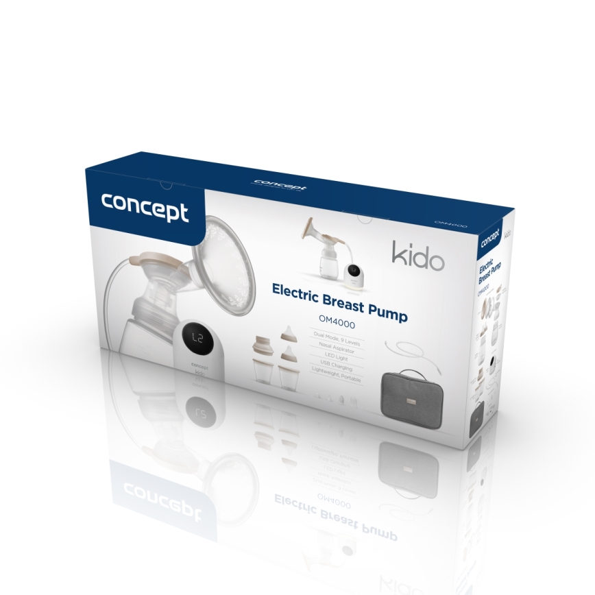 Concept OM4000 - Elektrinė krūtų pompa 2 viename KIDO balta