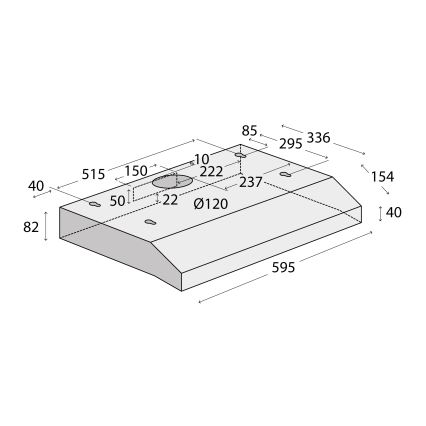 Concept OPP1260wh - Po spintelės montuojamas gartraukis 59,5 cm baltas