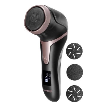 Concept PN3020 - Elektrinis pėdų šveitiklis PERFECT SKIN 5V 1200 mAh IPX6 juoda/rožinio aukso