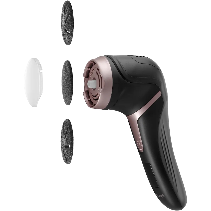 Concept PN3020 - Elektrinis pėdų šveitiklis PERFECT SKIN 5V 1200 mAh IPX6 juoda/rožinio aukso