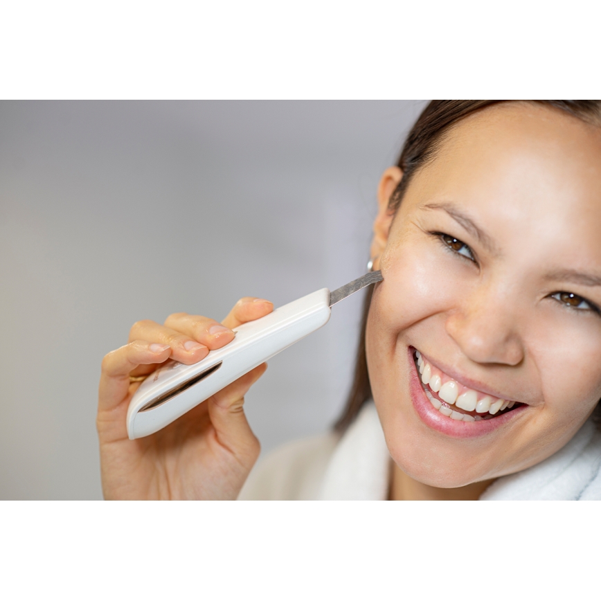 Concept PO2030 - Kosmetinė ultragarsinė spatula PERFECT SKIN 2,5W/5V USB 600 mAh balta