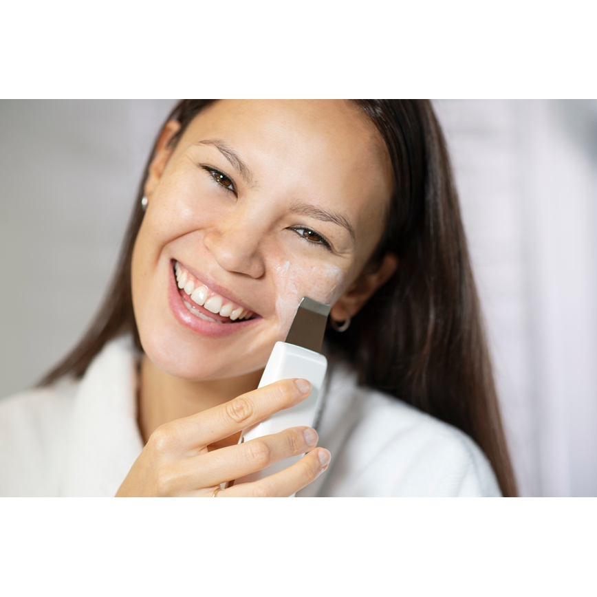 Concept PO2030 - Kosmetinė ultragarsinė spatula PERFECT SKIN 2,5W/5V USB 600 mAh balta