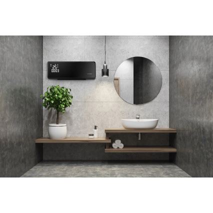 Concept QH4001 - elektrinis šildytuvas 1000/2000W IP22 juodas + nuotolinis valdymas