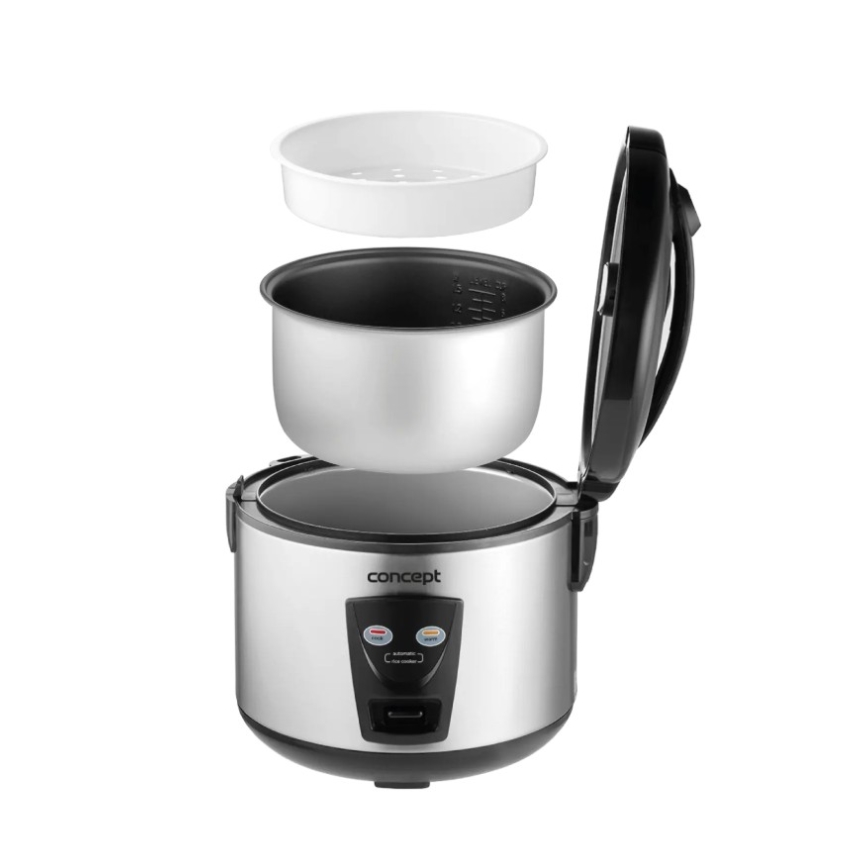 Concept RE2020 - Ryžių viryklė 2 viename 650W/230V 1,5 l nerūdijančio plieno/juoda