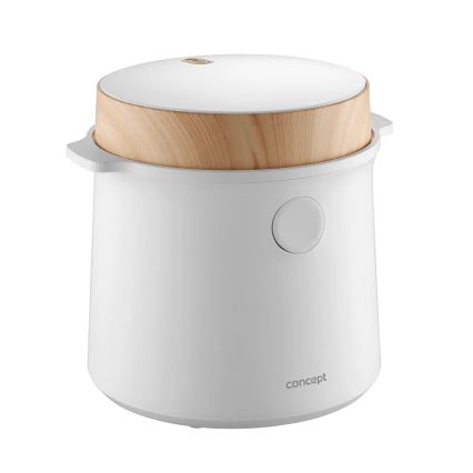 Concept RE3030 - Skaitmeninė ryžių viryklė 2 viename 380W/230V 1,5 l balta/medžio dekoras