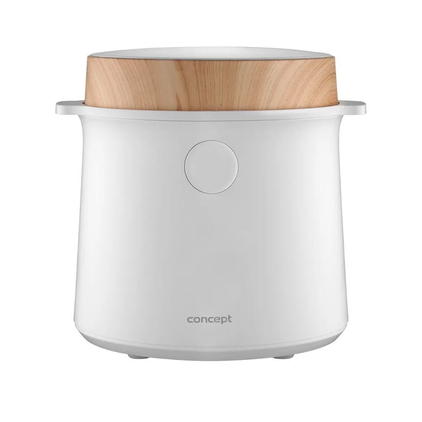 Concept RE3030 - Skaitmeninė ryžių viryklė 2 viename 380W/230V 1,5 l balta/medžio dekoras