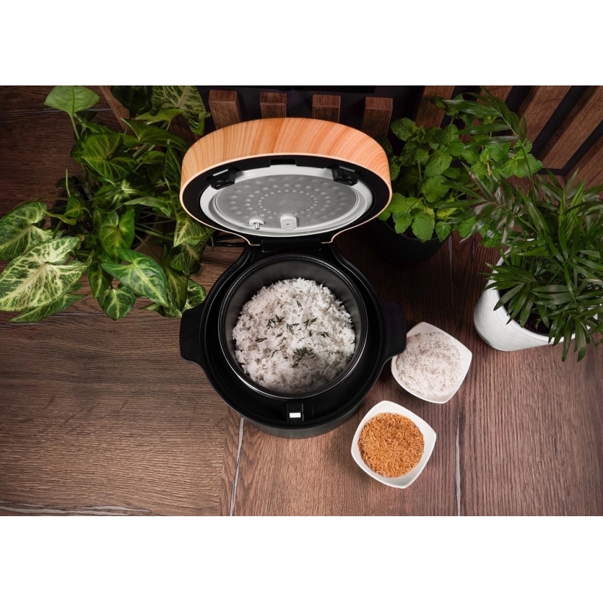 Concept RE4040 - Skaitmeninė 2 viename ryžių viryklė 450 W/230 V 2 l juoda/medžio dekoras
