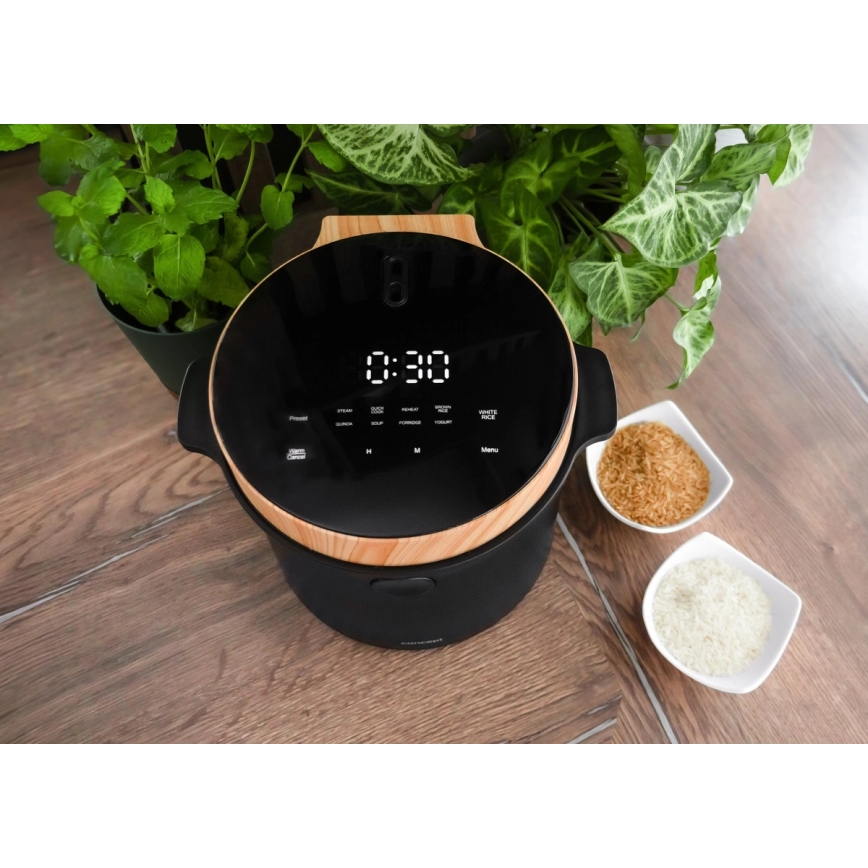 Concept RE4040 - Skaitmeninė 2 viename ryžių viryklė 450 W/230 V 2 l juoda/medžio dekoras