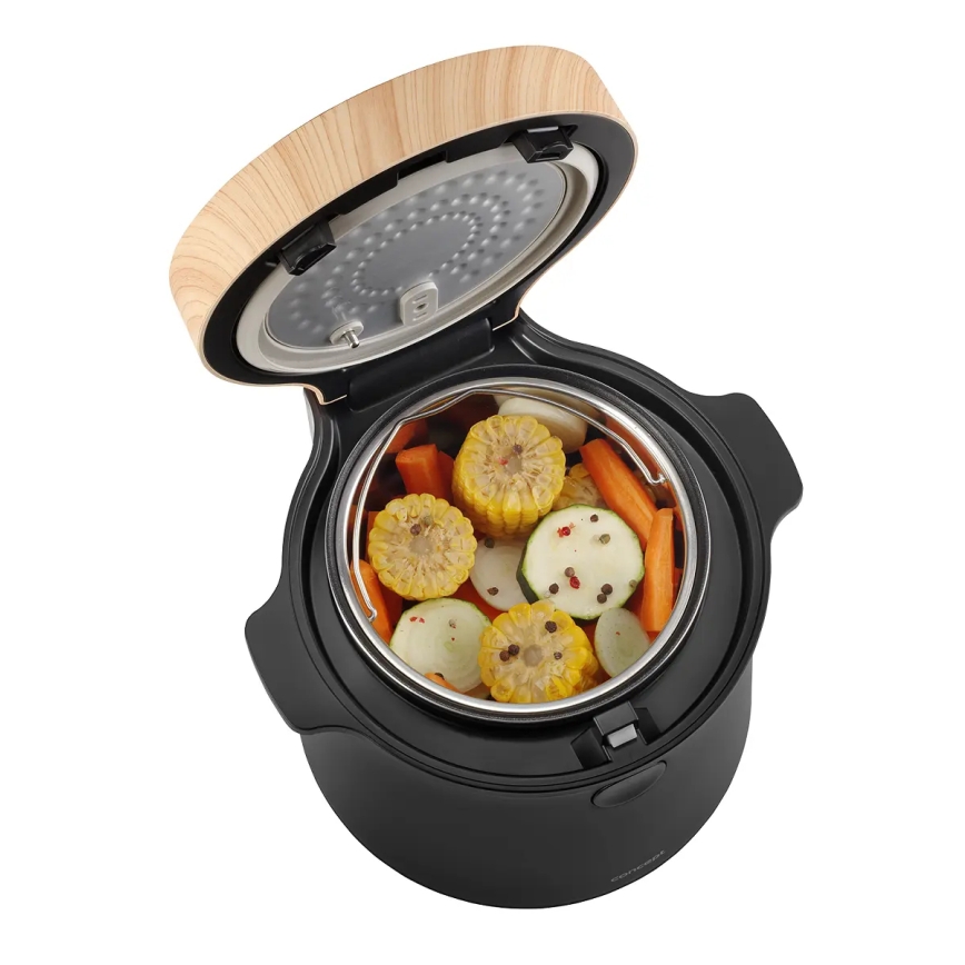 Concept RE4040 - Skaitmeninė 2 viename ryžių viryklė 450 W/230 V 2 l juoda/medžio dekoras