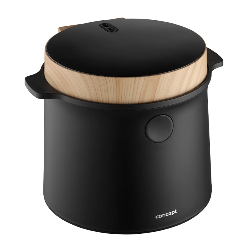 Concept RE4040 - Skaitmeninė 2 viename ryžių viryklė 450 W/230 V 2 l juoda/medžio dekoras
