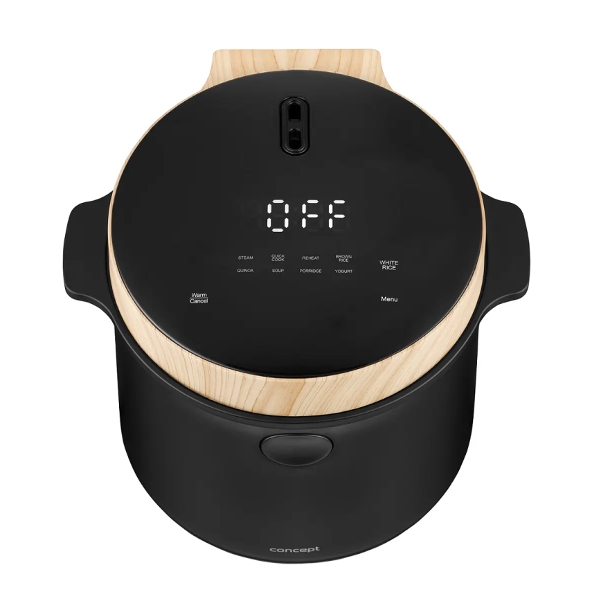 Concept RE4040 - Skaitmeninė 2 viename ryžių viryklė 450 W/230 V 2 l juoda/medžio dekoras