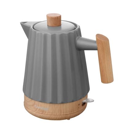 Concept RK0092 - Greitai užverdantis elektrinis virdulys 1,5 l 1500W/230V tamsiai pilkas/medžio dekoras/keramika