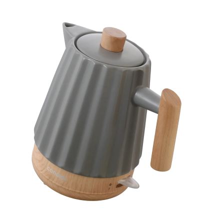 Concept RK0092 - Greitai užverdantis elektrinis virdulys 1,5 l 1500W/230V tamsiai pilkas/medžio dekoras/keramika